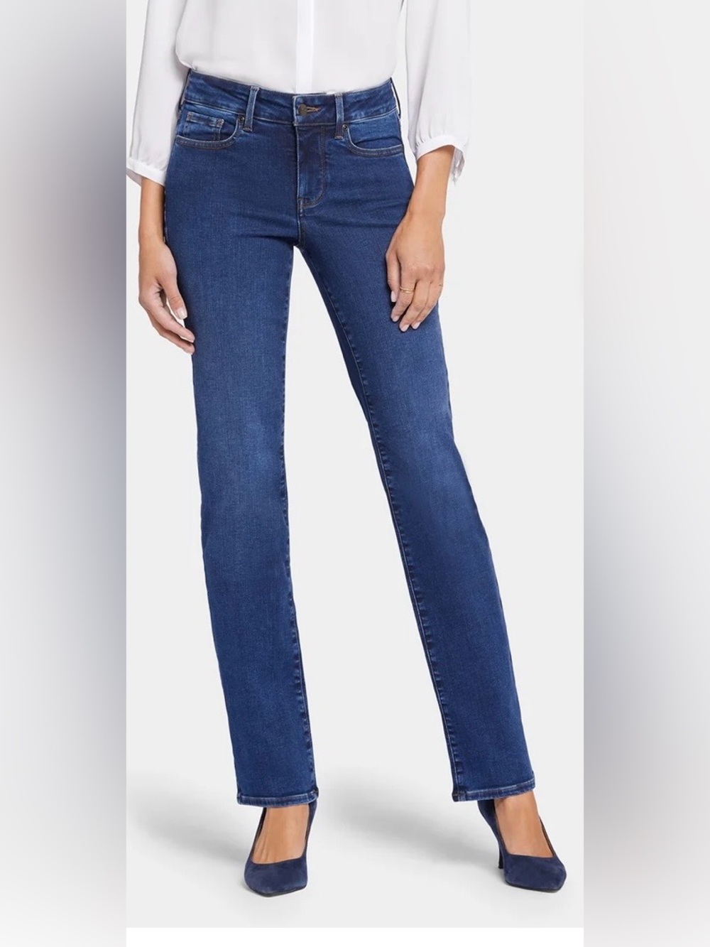 NYDJ Women's Straight Leg Jeans in Dark Blue